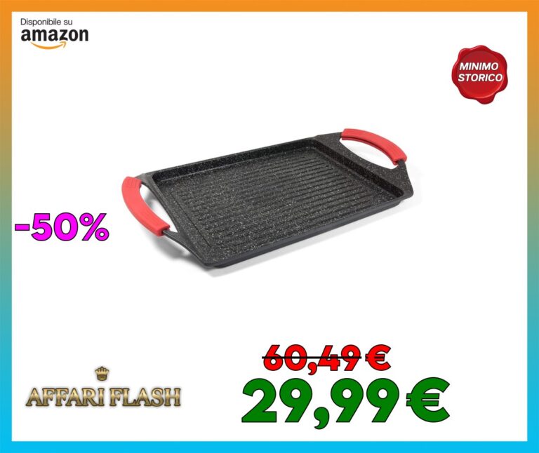 Moneta Griglia rettangolare, antiaderente, 45x27cm Pro Grill anche per Induzione