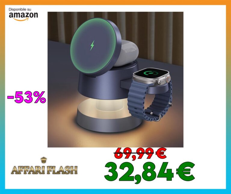 iVANKY per iPhone 16/15/14 Series Pro Max Caricatore, Wireless Station Cube 4 in 1 con Luce Notturna per MagSafe Charger, 22.5W Stazione di 3 in 1 Ricarica Rapida per Apple Watch Ultra, per AirPods
