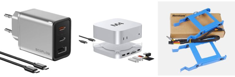 EF EcoFlow Caricabatterie GaN Rapid 65W con cavo da 100W a 3 porte per iPhone 15/14/13 Plus Pro Max