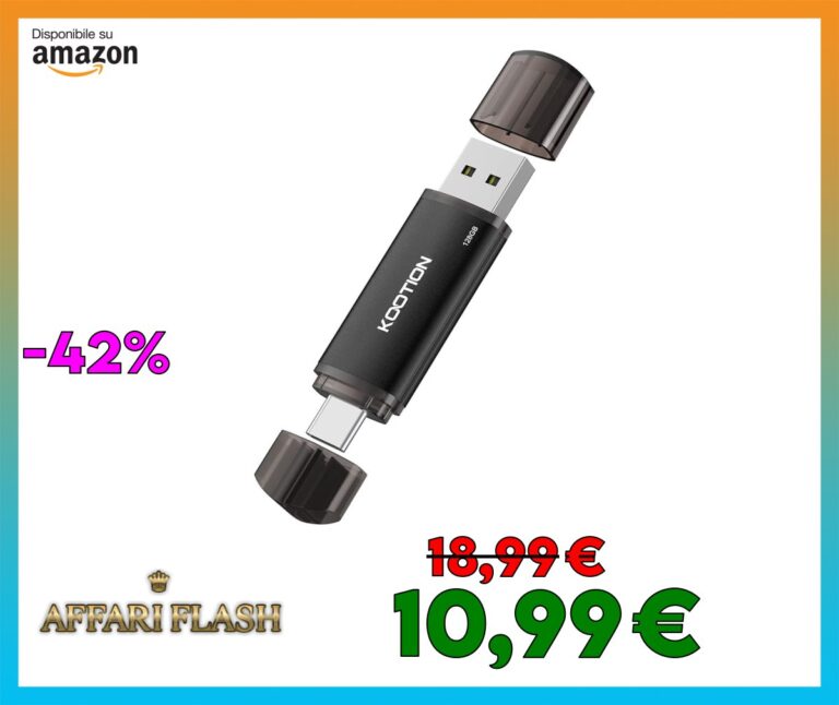 KOOTION Chiavetta USB tipo C 128GB Pendrive USB 2.0 OTG Memory Stick 2 in 1 Flash Drive per PC/Laptop/Notebook, Telefono Cellulare con USB