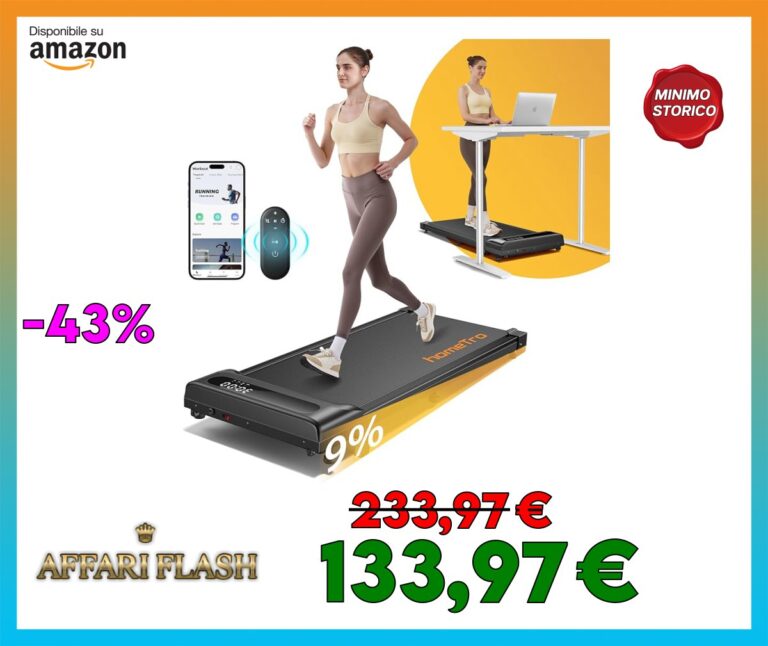 ️ Tapis Roulant Elettrico per Casa con Inclinazione Manuale | Walking Pad Salvaspazio per Ufficio e Casa, Velocità 1