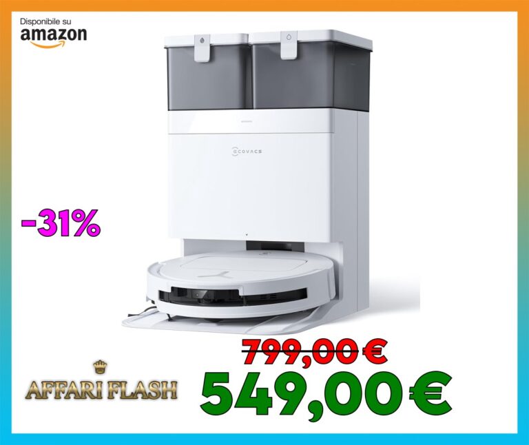 ECOVACS DEEBOT T50 OMNI Robot Aspirapolvere Lavapavimenti, (Migliorato da T30 PRO), 15000 Pa, Spazzola Laterale Estensibile e Lavapavimenti, lavaggio con acqua calda a 75