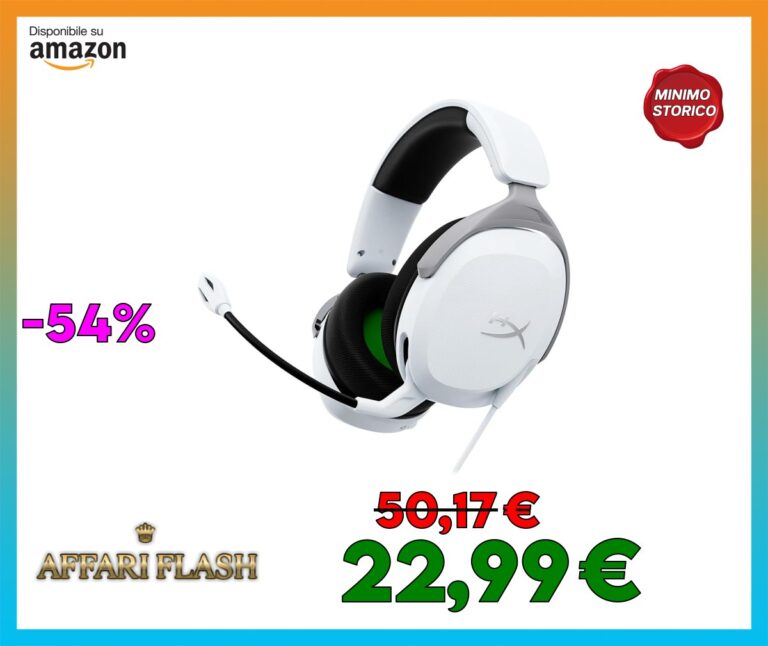 HyperX CloudX Stinger II Core, Cuffie da Gaming, Connessione Cablata a 3,5mm, Telaio in Plastica, Cuscinetti in Memory Foam Rivestiti in Tessuto, Comandi sul Padiglione, Adatto per Xbox, Bianco