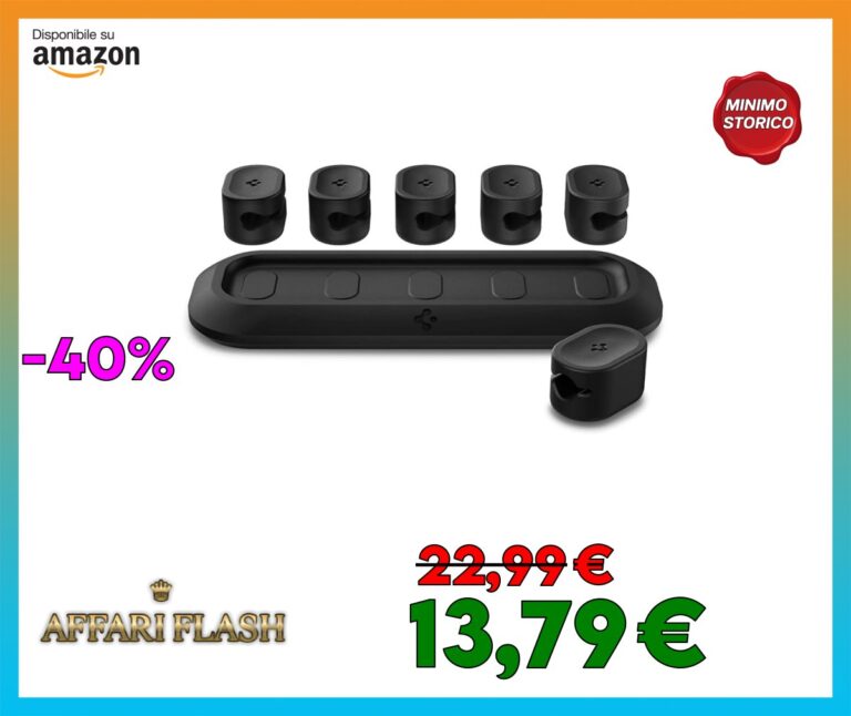Spigen LD101 Porta Cavo Magnetico Nero