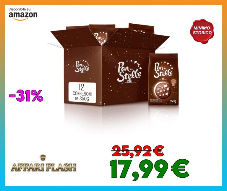 Pan di Stelle Biscotti Frollini con Cacao, Cioccolato e Latte Fresco Italiano, Colazione Ricca di Gusto, 12 Confezioni da 350 g