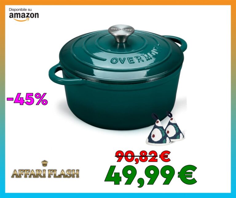 Overmont Casseruola in Ghisa Smaltata