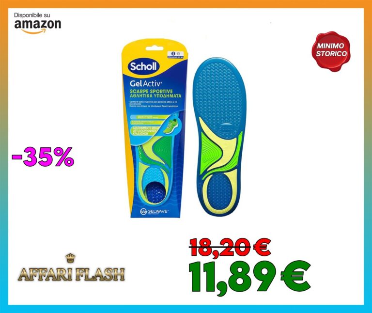 ️ Scholl Solette GelActiv Scarpe Sportive, Solette con Tecnologia GelWave Ammortizzante, Comfort Tutto il Giorno per Persone Attive e in Movimento, Taglia 35.5