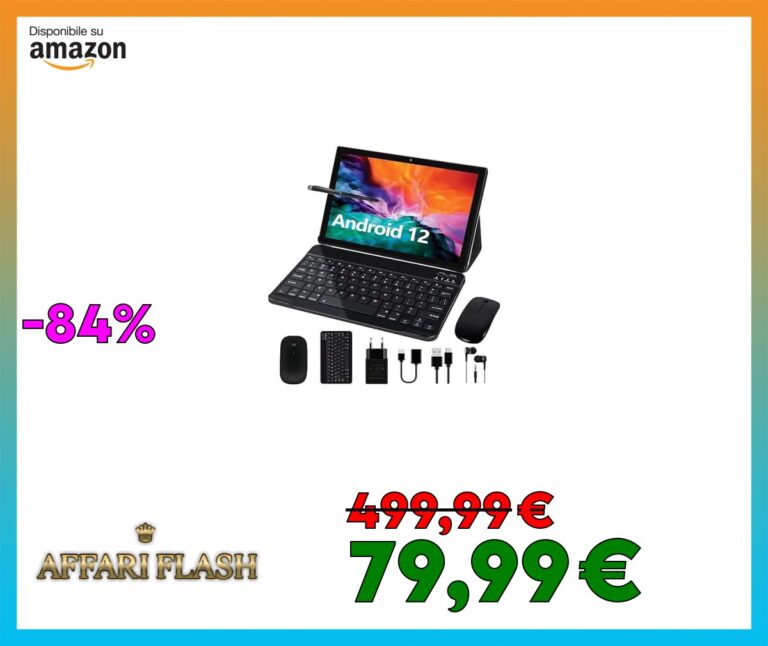 SUAAT 2025 Android 13 Octa Core da 11 pollici con 16 GB di RAM + 256 GB di ROM (1TB TF) |5G + 2,4G WiFi| 8600 mAh |13MP + 5MP,Nero