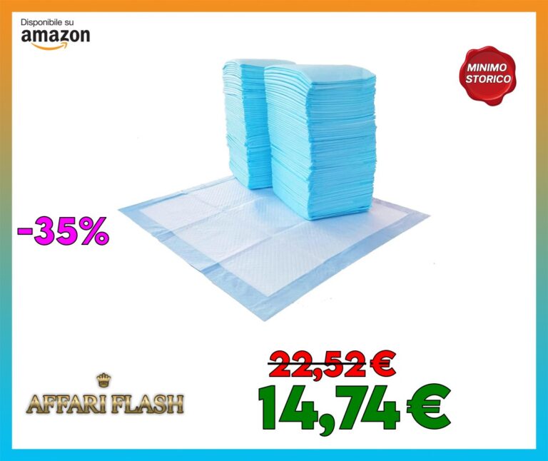 Amazon Basics Tappetini profumati e Impermeabili a 5 Strati per la pipì dei Cani, 56 x 56 cm, Confezione da 100, Blu E Bianco.