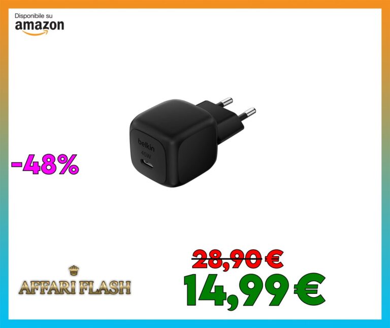 Belkin Caricatore da parete compatto da 45 W, ricarica rapida USB