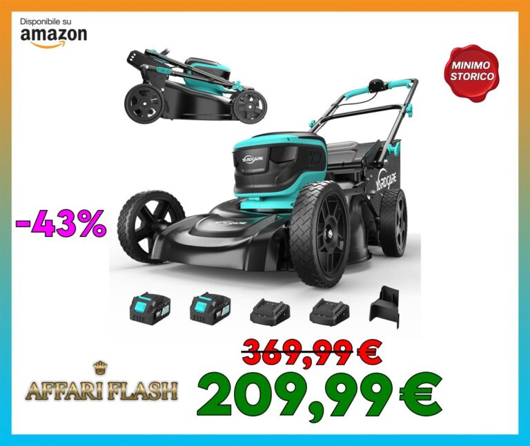 YARDCARE Tagliaerba Elettrico(Fino a 675㎡, 36 V, Larghezza di Taglio 41 cm) Tagliaerba a Batteria con 7 Livelli di Altezza di Taglio, Kit Mulching, Borsa da 45L, Impugnatura Regolabile, Display LED