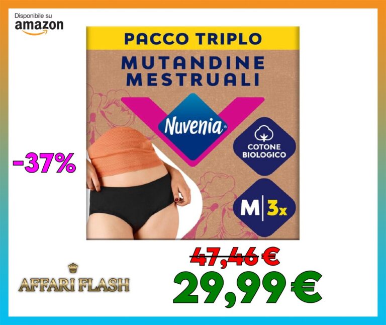 Nuvenia Intimawear, Mutandine Mestruali in cotone biologico, Lavabili e riutilizzabili per Giorno e Notte, Flusso Moderato