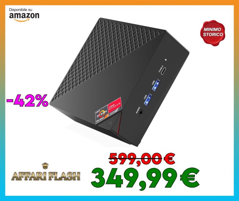 ACEMAGICIAN AMD Ryzen 7 7730U(Fino a 4.5 GHz), AM06PRO Mini PC, Mini Computer 16GB DDR4 RAM 512GB M.2 2280 SSD,AMD Radeon RX Vega 8 2000MHz, Dual Ethernet/WIFI 6/Type