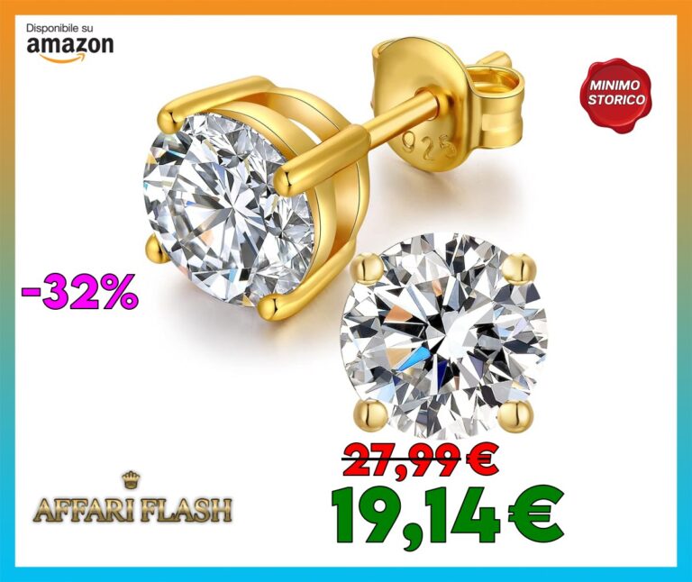 Miaofu Orecchini 18k Oro Bianco Placcata Orecchini 925 Argento Sterlina Zirconi Simulato Diamante Brillanti per Donna Uomo 4