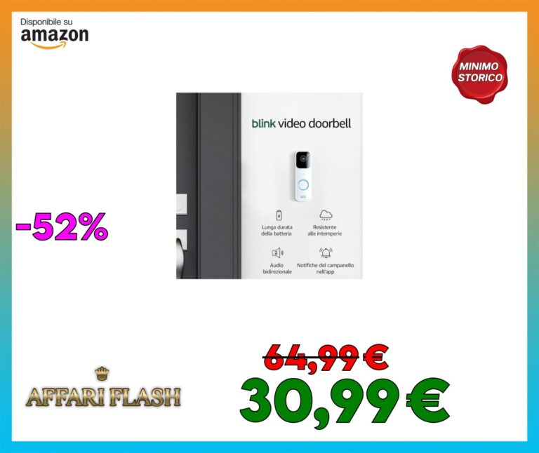 ️ Blink Videocitofono (Video Doorbell) + Sync Module 2 | Audio bidirezionale, video HD, lunga durata della batteria, rilevazione di movimento, notifiche nell