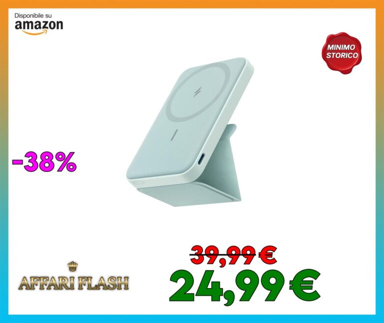 Anker Power Bank, 622 batteria magnetica (MagGo), 5000 mAh magnetico senza fili portatile e USB