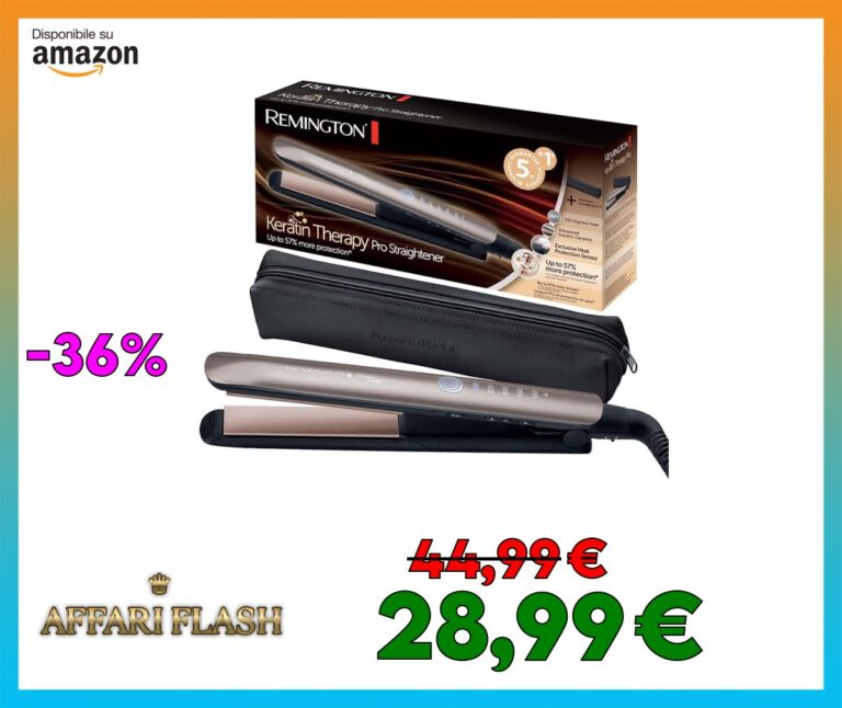 Remington Piastra capelli lisci e mossi, Protezione Keratin, Sensore di calore per proteggere il capello, Ceramica Ultra S8593