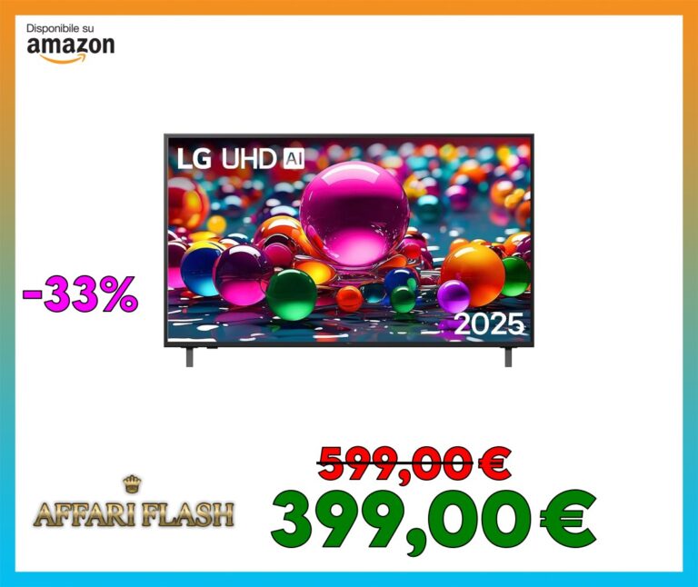 LG webOS UHD AI UA75 TV 55 pollici, Smart TV 4K Ultra HD, Processore α7 Gen8, webOS con AI, Filmmaker mode, HDR10, Gaming con VRR 4K@60Hz, Game Optimizer, Wi