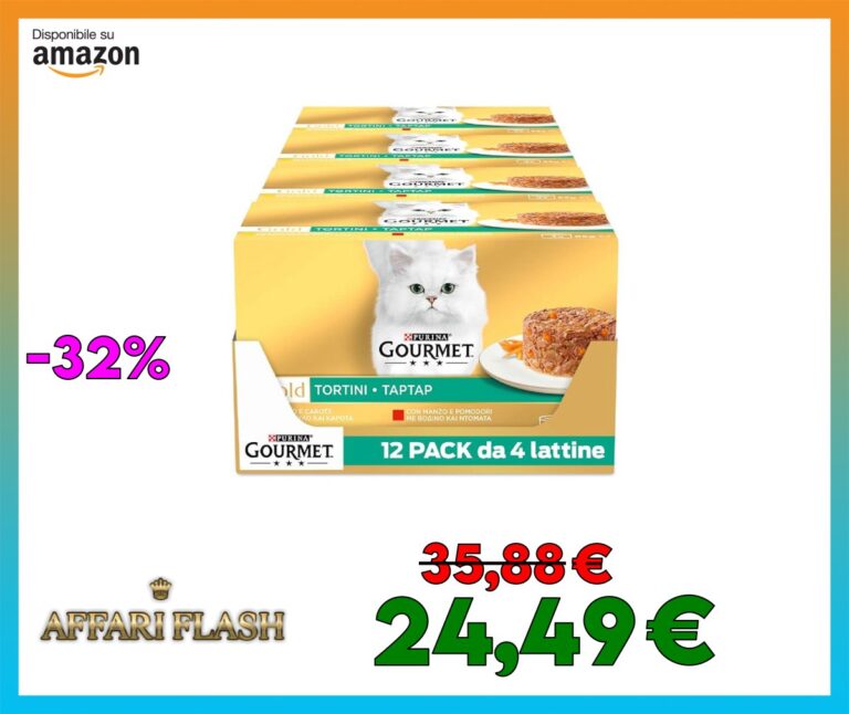 GOURMET GOLD Cibo umido per gatti adulti Tortini con Pollo e Carote e Manzo e Pomodori, 48 lattine da 85g