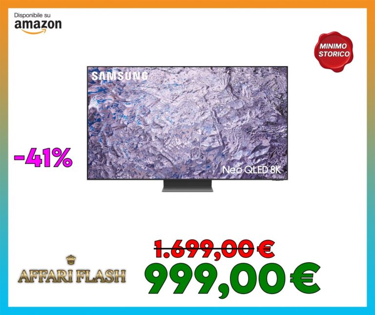 Samsung TV 65″ QE65QN800CTXZT NEO QLED 8K, Quantum Matrix Technology Pro, Neural Quantum Processor 8K, Infinity One Design, Gaming Hub, Dolby Atmos e OTS+, Titan Black