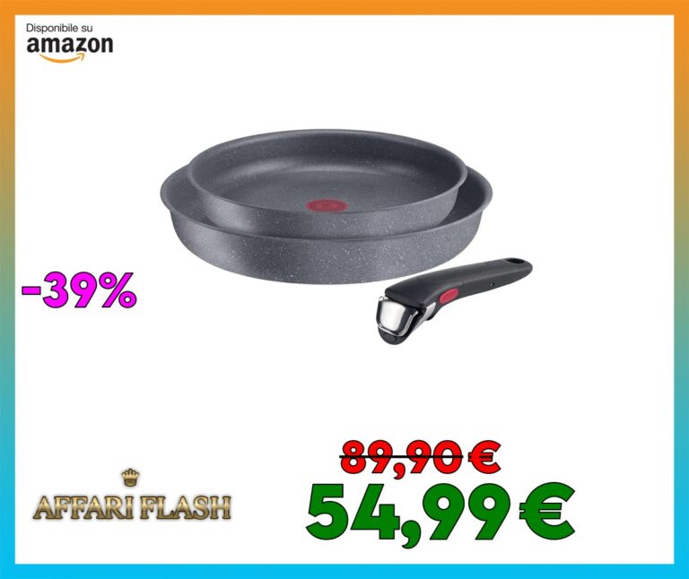 Lagostina Ingenio Mineralis Eco Set Padelle Antiaderenti in Alluminio 100% Riciclato, Adatto all