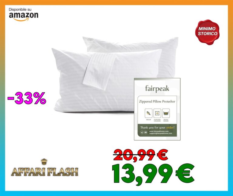 Fairpeak Protettore per cuscino 50×80 Confezione da 2, Copricuscini con cerniera, Qualità da hotel di lusso, Traspirante, Morbido, Lavabile in lavatrice