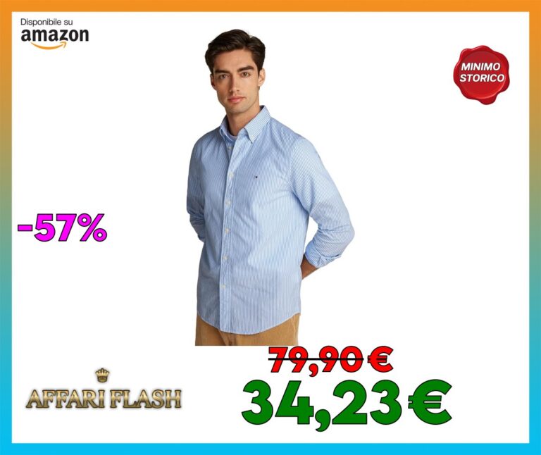 Tommy Hilfiger Flex Poplin Classic STP RF Shirt Mw0mw37549, Camicia Uomo