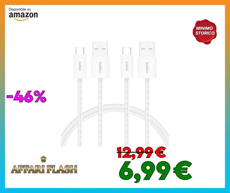 Belkin Confezione da 2 cavi intrecciati da USB