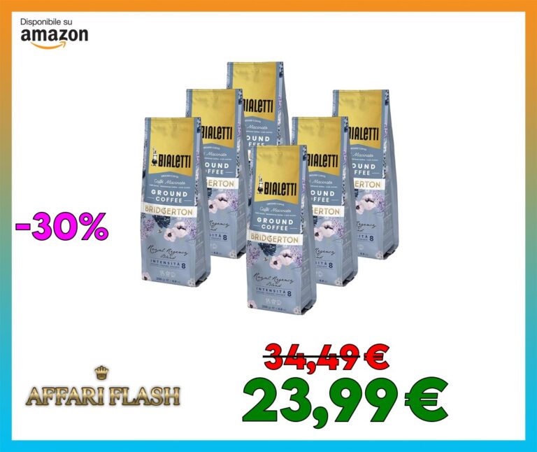 Bialetti Caffè Macinato Multipack Bridgerton, 6 Sacchetti 250g, Gusto Royal Regency