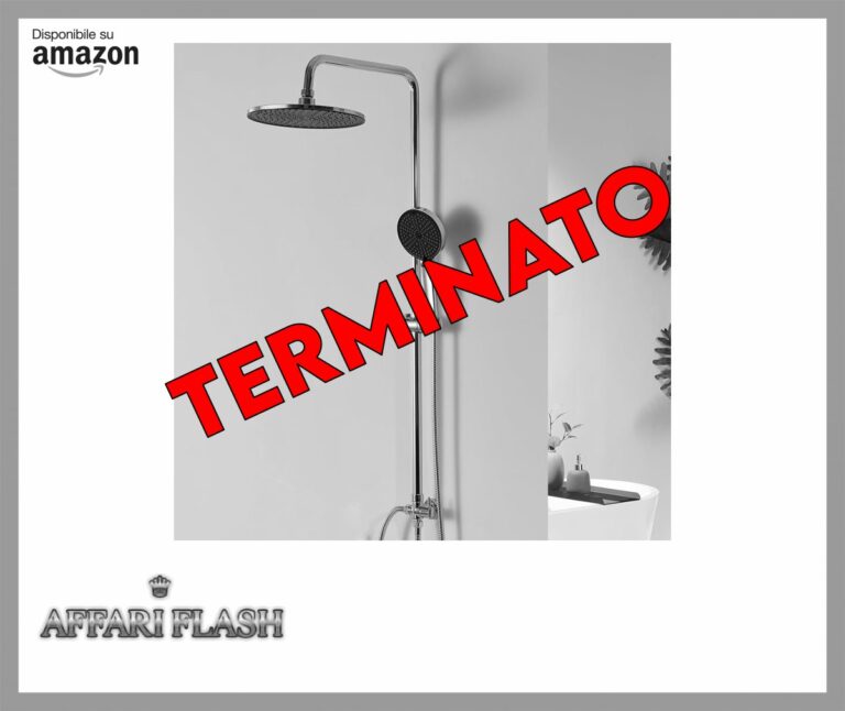 Auralum Colonna Doccia senza Miscelatore, Set Doccia con 25 cm Soffione a Pioggia e Doccetta, Fori Muro e Asta Doccia Regolabili, Cromato