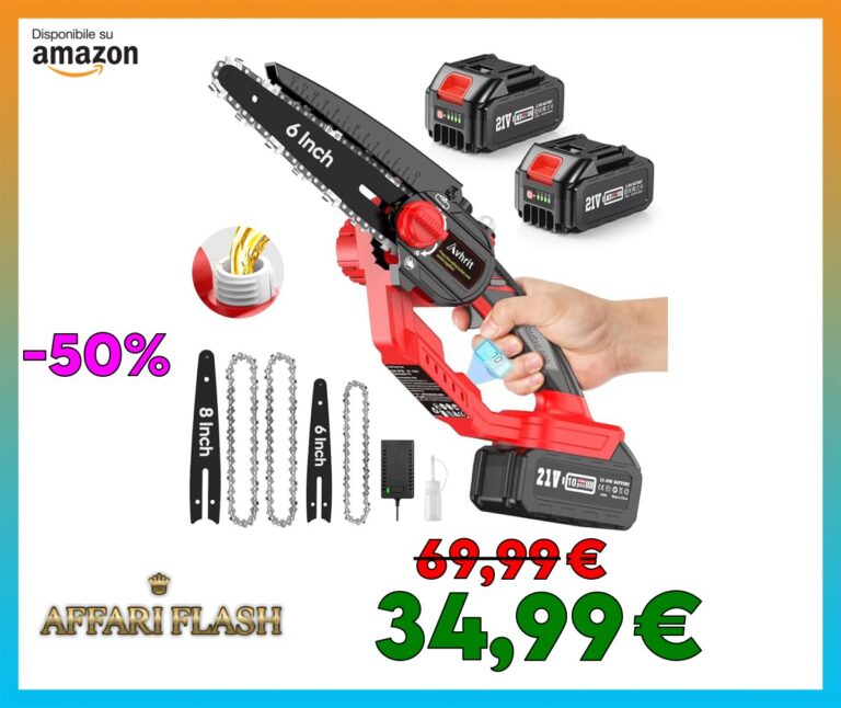 Avhrit 8 e 6 Pollici Mini Motosega a Batteria, 8000mAh, Motore Brushless, Tensione Catena Senza Attrezzi, Display Digitale, Motosega Elettrica per Potatura a Una Mano per Giardino, Fattoria e Parco