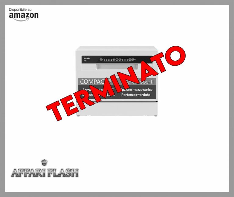 Candy Rapido’ CP 6E51LW Lavastoviglie Compatta da tavolo, Libera Installazione, 6 Coperti, 5 Programmi, 51 dB, Ciclo Rapido 35′, Partenza ritardata, Classe E, AxLxP 44,3x55x50,1 cm, Bianco [Classe E]