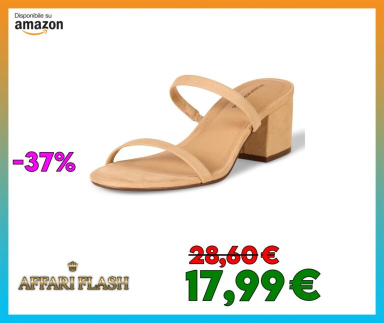 Amazon Essentials Slide con Tacco e Due Cinturini Sottili Donna