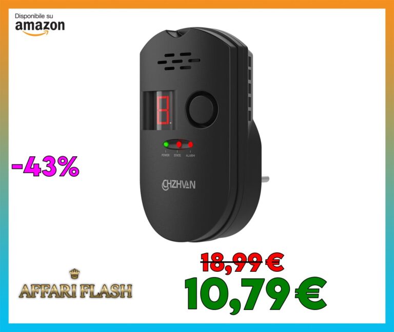 CHZHVAN Rilevatore di Gas, Rilevatore di Fughe GPL/Gas Naturale/Carbone, Plug