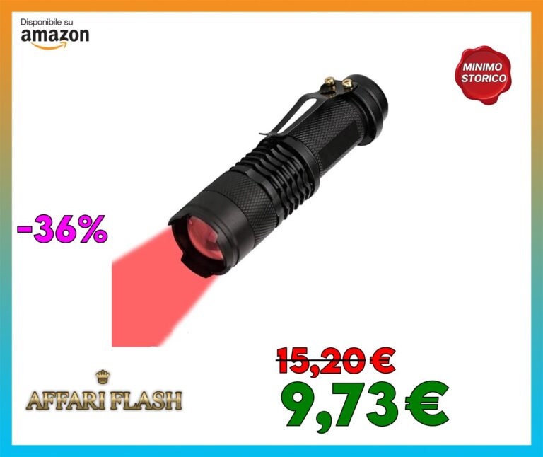 Torcia Luce Rossa,Torcia Tattica Caccia Rossa LED 350 Lumen Impermeabile Zoomable Grado 3 Modalità Torce per Varmint Coyote Osservare le Stelle Visione Notturna Campeggio Astronomico Pesca Aviazion