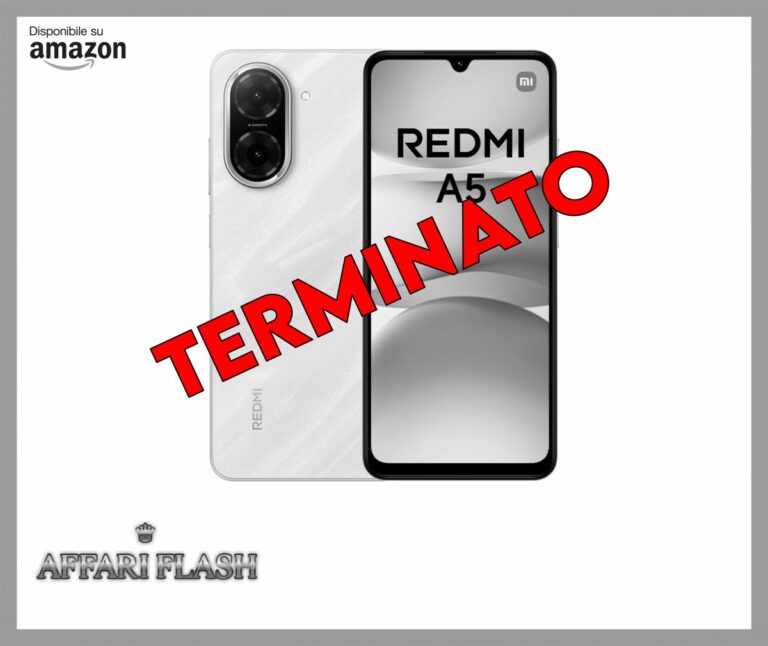 Redmi A5 Smartphone, 4+128GB, Blu, dual camera con AI da 32MP, ampia batteria da 5200mAh (typ), potente processore octa