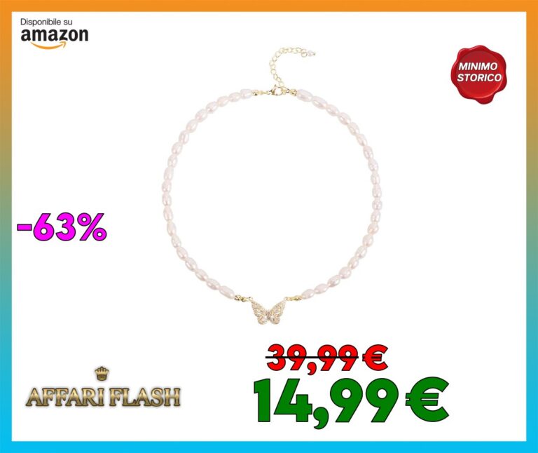 Ouran Collana di perle d’acqua dolce con perle autentiche da 6 mm