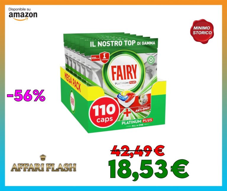 Pastiglie Per Lavastoviglie Fairy Platinum Plus Tutto In Uno Limone, 5 x 22 Capsule, La Migliore Pulizia Fairy Come Nuovo, Rimuove L