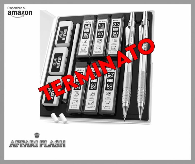Nicpro 2 Pezzi 0,5 & 0,7mm Metallo Matite Meccaniche Set con Astuccio, Art Matite Portamine con 6 Tubi HB Mine, 2 Gomma, 9 Ricariche Di Gomma, Astuccio Per Artista Disegno Scrittura, Schizzi