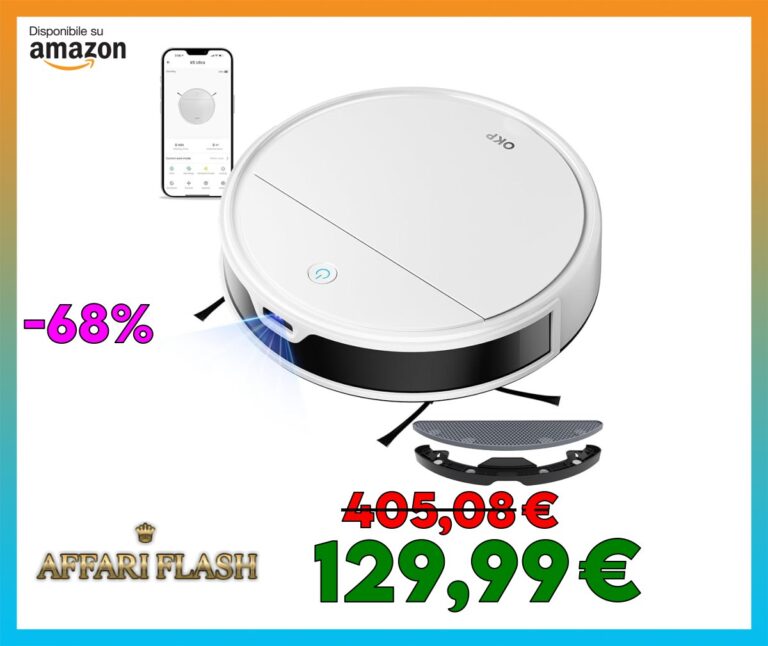 OKP K5 Ultra Robot Aspirapolvere con Mappatura, TOF Intelligente, 5000Pa, 170Min, Evita Ostacoli PSD, Controllo APP/Alexa, Rilevamento Tappeti, Autocarica, Ideale per Pulizia Domestica/Peli Animali