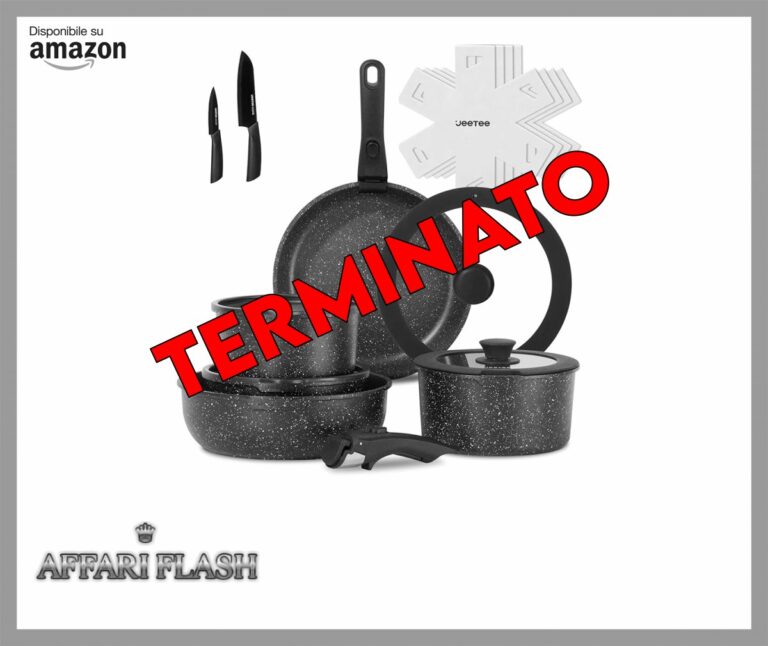JEETEE Set Pentole Induzione 17 Pezzi, Set Padelle Antiaderenti con Manici Rimovibili,Padella 20/26cm,Padella Profonda 26cm,Casseruola 18/20cm, Impilabile, Per Tutti i Piani Cottura, Adatto al Forno
