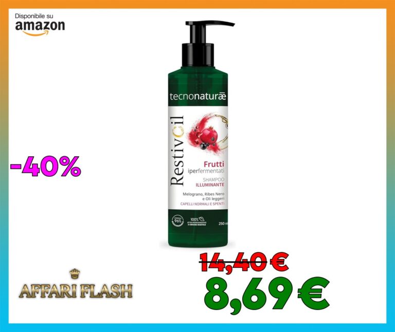 RestivOil Tecnonaturae Shampoo Illuminante Capelli Normali Frutti Iperfermentati Oli Leggeri Biodegradabile 250ml
