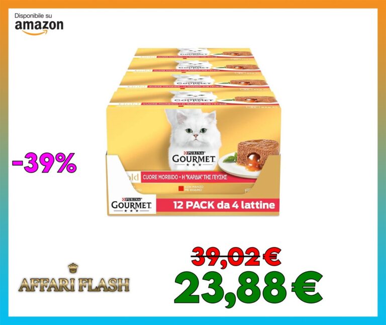 GOURMET GOLD Cuore Morbido Cibo umido per gatti adulti Mousse con Manzo e Pollo, 48 lattine da 85g