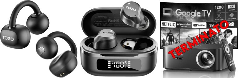 TOZO OpenEarRing Cuffie Bluetooth 5.4 Ultraleggero con Cancellazione del Rumore delle