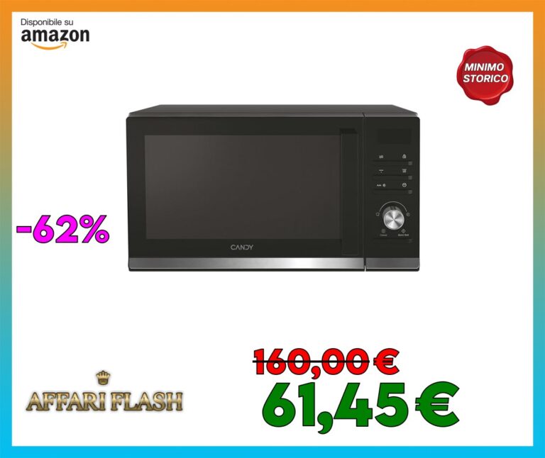 Candy Moderna Forno a Microonde con Grill, 20 Litri, 700W, 40 Programmi, 6 Livelli di Potenza, Funzioni Defrost e Autoclean, App hOn, Libera Installazione, 45,2 x 35,7 x 26,2 cm, Nero