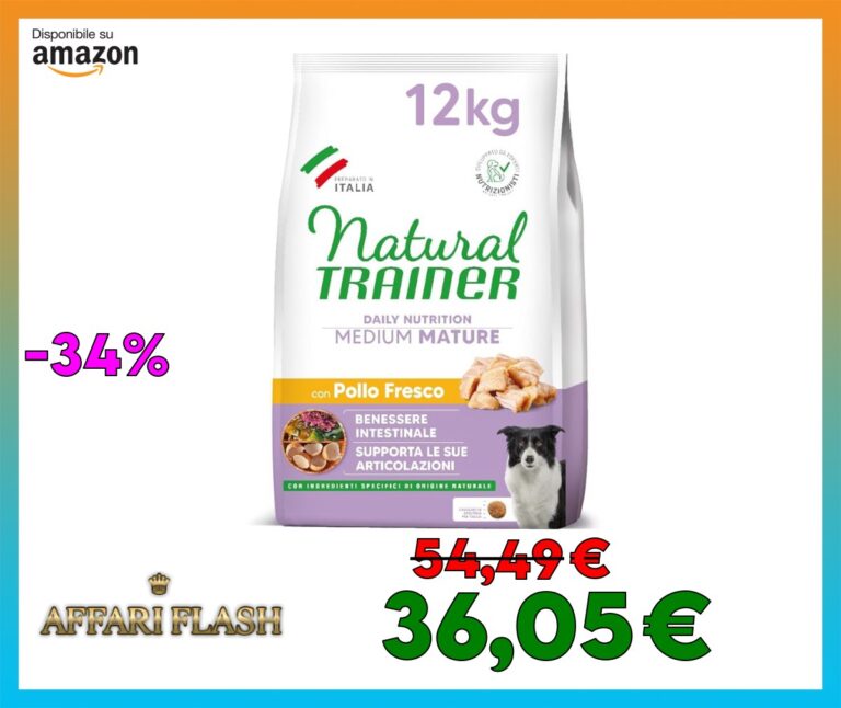 Natural Trainer Medium Maturity Cibo per Cani Mature con Pollo