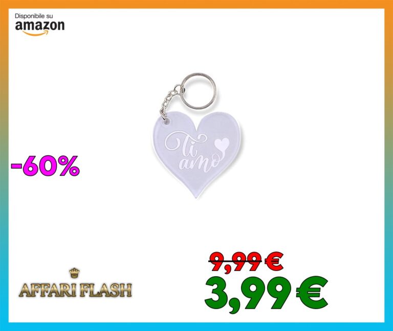 ️ Portachiavi Ti amo a forma di cuore 6×6 cm in plexiglass trasparente Idea Regalo per San Valentino portachiave originale per fidanzato o fidanzata marito moglie