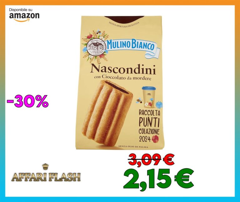 Mulino Bianco Biscotti Frollini Nascondini con Cioccolato da Mordere, Senza Olio di Palma, Colazione Ricca di Gusto, 330 g