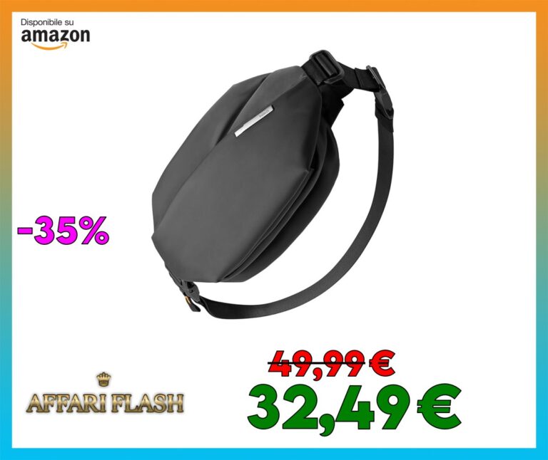 Inateck Sling Bag X, Borsa a Tracolla a Spalla Resistente agli Spruzzi per Uomo e Donna Marsupio Multiuso per Viaggi, Palestra, Ciclismo, Lavoro, Sport