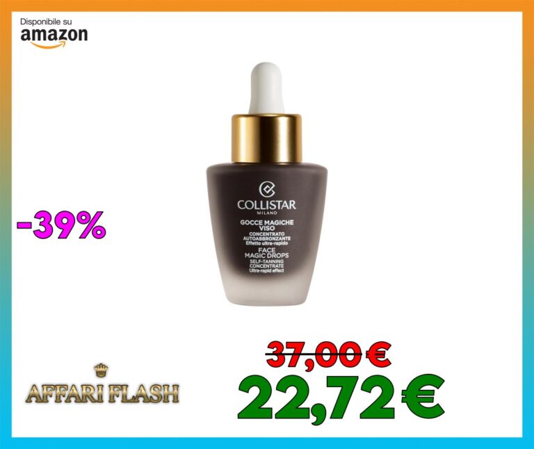Collistar Gocce Magiche Viso, Autoabbronzante Concentrato Meno di 1 h, Siero Viso Illuminante, Abbronzatura Intensa Naturale, Antimacchia, Idratante, Antiage con Vitamina E a Lunga Durata 30 ml